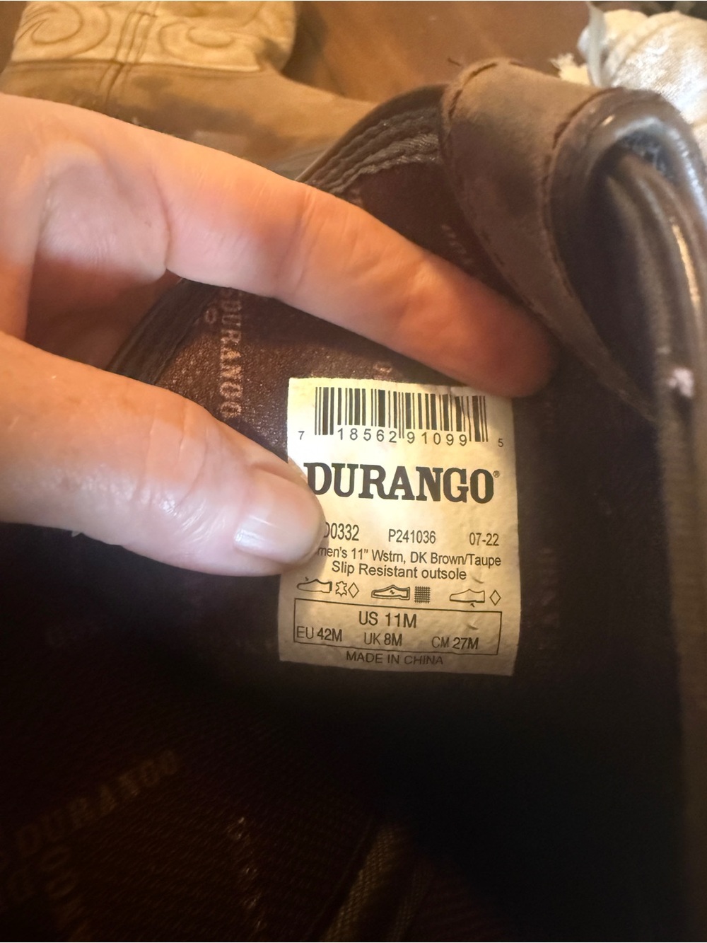 Durango Mens Brown and Tan Western Pull-On Cowboy Boots - Picture 6 of 7